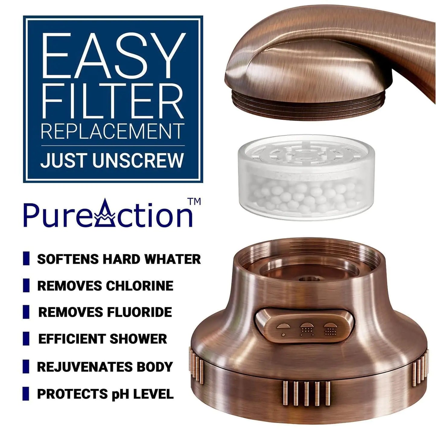 Aurum Filtered Shower Head Brown