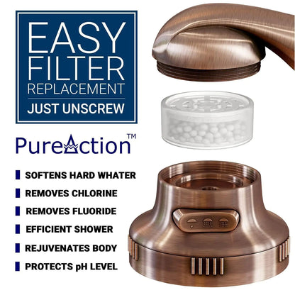 Aurum Filtered Shower Head Brown